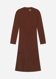 Keyhole Dress in Viscose Wool - Moose - CO Collections